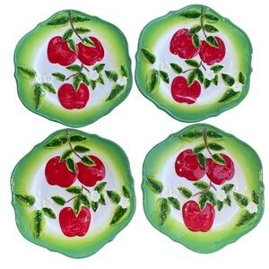 Martha Stewart GUC HTF Rare 2011 Apple Pattern 5780S 7 1/2- Inch Plates Set Of 4